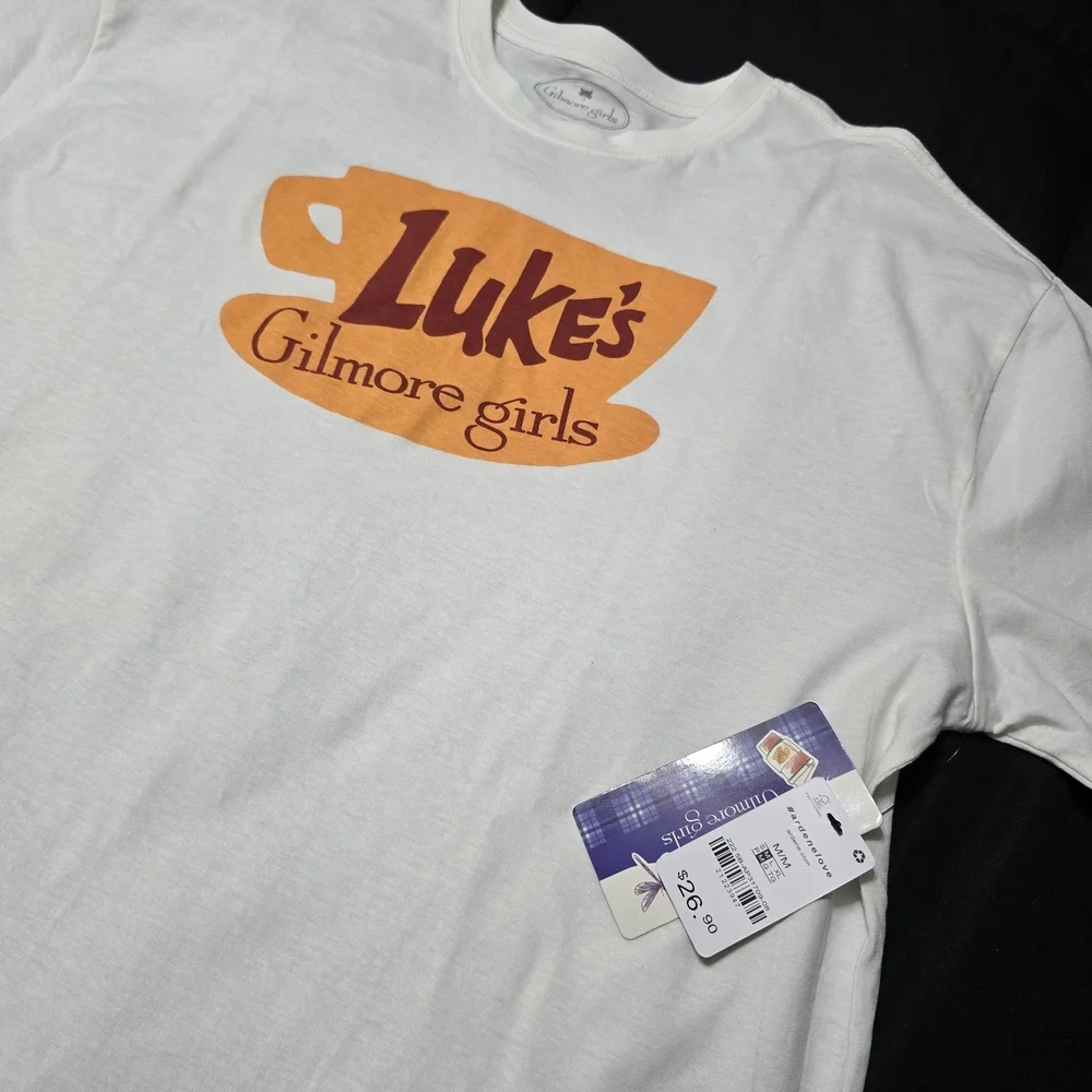 Gilmore Girls White Tee with Orange Graphic, MED - Picture 4 of 6